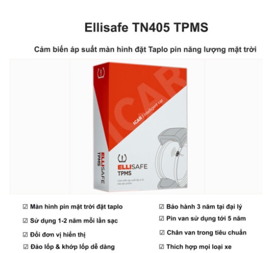 Hệ Thống Cảm Biến Áp Suất Lốp TN405 Có Màn Hình Năng Lượng Mặt Trời